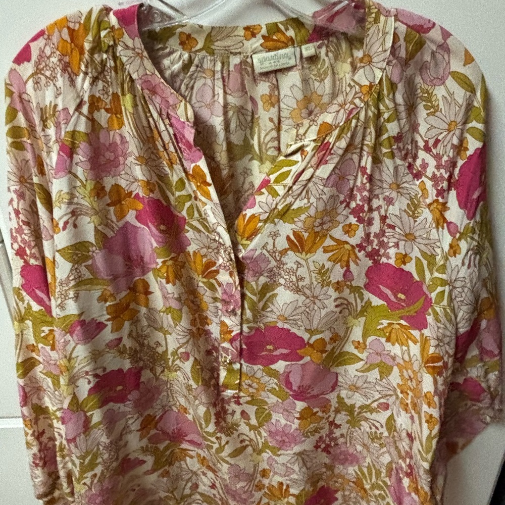Spartina 449 XL Blouse in pink and green
